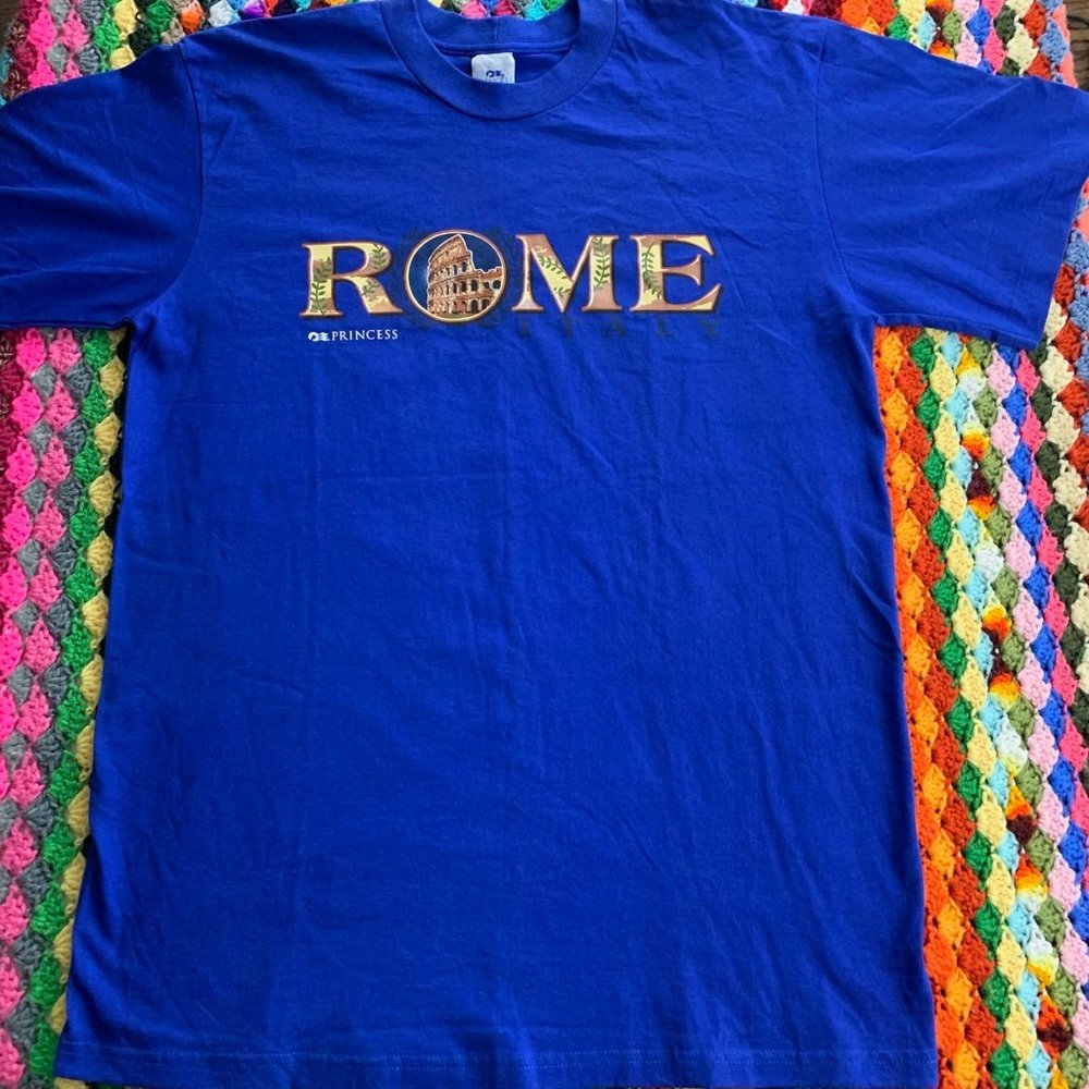 Vintage Y2K Deadstock Rome Italy Princess Cruises Travel Oversized Graph… - Picture 9 of 13